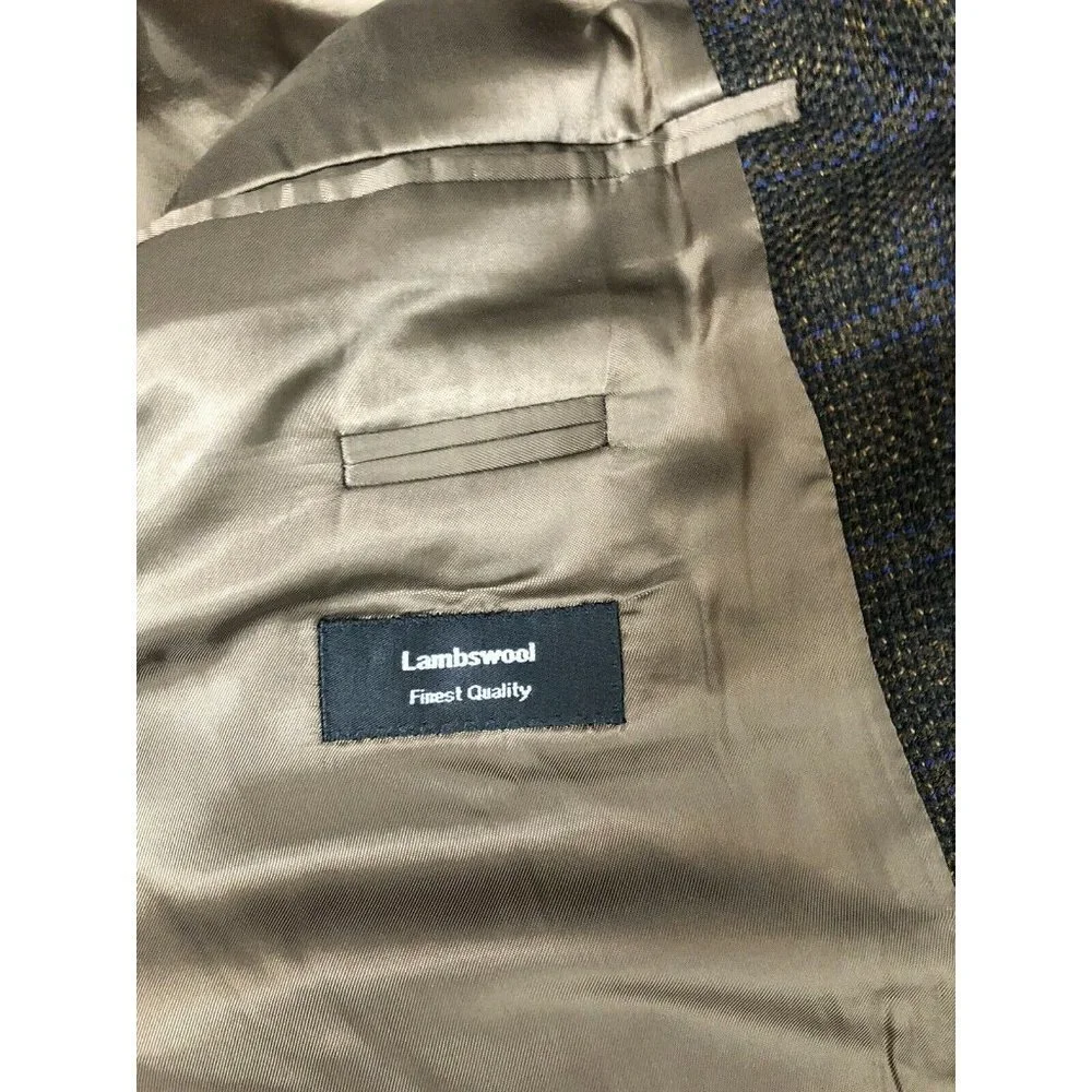 Hugo Boss Lambswool 42 Brown Wool‎ Check Blazer Sports Coat